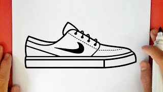 HOW TO DRAW A NIKE SHOES [upl. by Euqinehs]