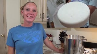 MAKING CHEDDAR CHEESE WITH GOATS MILK [upl. by Nennarb985]