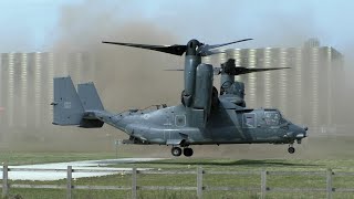 USAF CV22 Osprey Visiting amp Destroying Addenbrookes Hospital Helipad [upl. by Euqirrne]