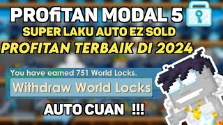 Modal 5DL Profit Gampang 🔥 High Demand Auto Cuan Banyak 💰  Growtopia Profit [upl. by Akinit]