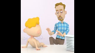 Baby diaper needs changing part2  How to change a diaper  Cartoons for parents [upl. by Shermy]