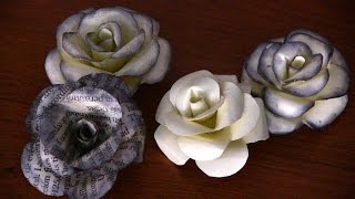 Como hacer Flores de papel Rosas facil [upl. by Anait980]