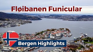 Bergen Funicular Railway Sensational View from Mount Fløyen [upl. by Naitsabas]