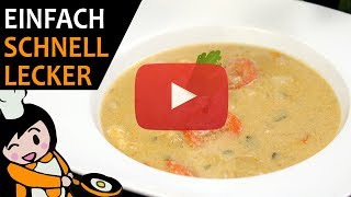 Blumenkohlsuppe mit Sauerrahm  Rezept Videos [upl. by Goulder]