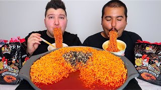 VOLCANO SPICY BATTLE • FIRE NOODLE RACE CHALLENGE • Mukbang amp Recipe [upl. by Kcaj]