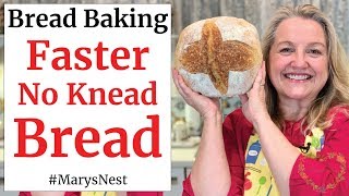 Faster No Knead Bread  Beginner Crusty Artisan Bread Recipe [upl. by Reeva605]