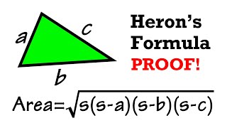 Herons Formula Proof the area of a triangle when you know all three sides [upl. by Seerdi]