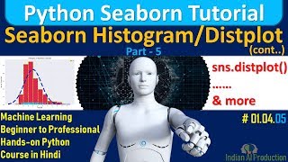 Seaborn histogram using distplot  Python Seaborn Tutorial in Hindi Part5 ML Tutorial 01045 [upl. by Wendye]