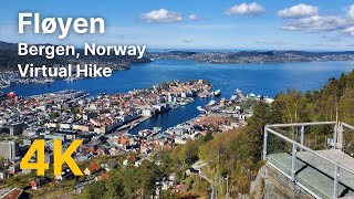 4K Virtual Hike  Fløyen  Bergen Norway [upl. by Reifnnej]