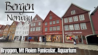 Charming Bergen Norway  Bryggen Funicular Aquarium [upl. by Nnaycart]