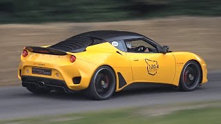 Lotus Evora GT410 Sport amp Lotus Exige Sport 410  Brutal Accelerations  FOS Goodwood [upl. by Elfont]