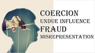 Coercion Undue Influence Fraud Misrepresentation  Indian Contract Act 1872  Law Guru [upl. by Helms]