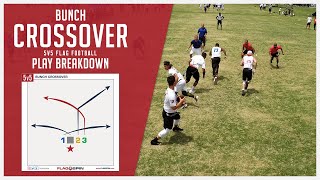 Bunch Crossover 5v5 Flag Football Play Breakdown [upl. by Ueihttam]