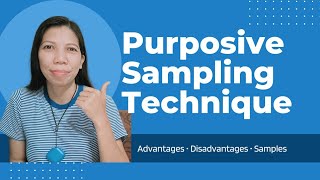 PURPOSIVE SAMPLING TECHNIQUE [upl. by Tahp]