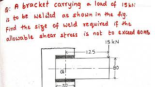 Problem on Eccentrically loaded welded joints DMM 1 [upl. by Osterhus]