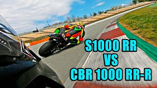 Honda CBR 1000 RRR vs S1000RR  FULL RACE in Catalunya [upl. by Kimble]