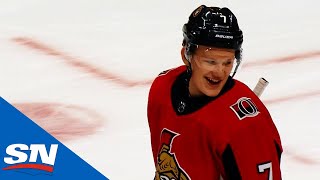 Brady Tkachuk Breaks Family Record By Scoring Fastest First NHL Goal [upl. by Penthea]