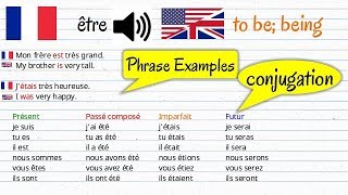 FRENCH VOCABULARY  The 200 Most Common French Verbs Audio  Phrase Examples [upl. by Corty34]