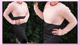 Pullover stricken einfach für Anfänger Anleitung Frühling [upl. by Paynter]