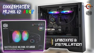 Unboxing Series CoolerMaster ML240L V2 ARGB AIO  Installation AMD [upl. by Fryd]