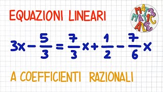 EQUAZIONI LINEARI  1 coefficienti razionali  EL35 [upl. by Bueschel]