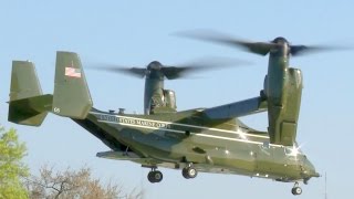 US Presidential Helicopter Squadron MV22 Osprey LandingTakeoff [upl. by Alyakim]