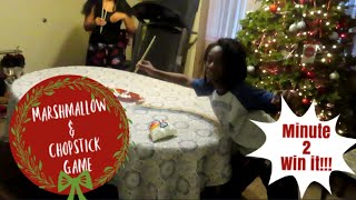 Minute to win it Marshmallow and Chopsticks Game [upl. by Anitnegra]