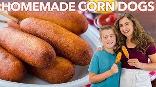 How To Make CORN DOGS  Honey Corn Dog Recipe [upl. by Asital]