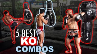 5 Best Muay Thai KO Combinations [upl. by Jp198]