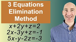 Solving Systems of 3 Equations Elimination [upl. by Bobette]