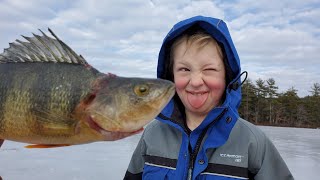 Winter Camping Ice Fishing amp Family Adventure in Maine [upl. by Ainoet640]