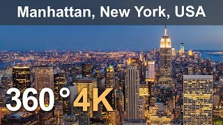 360° Video Manhattan New York USA 4K aerial video [upl. by Suchta416]