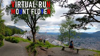 Virtual Run  Mountain Fløyen Sightseeing Bergen Norway 4k [upl. by Titos]