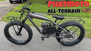 PHATMOTO All Terrain  Fat Tire Motorized Bicycle [upl. by Karlotta504]