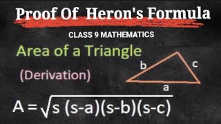 proof of herons formula  herons formula proof  herons formula [upl. by Ydnis]