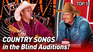 TOP 10  COUNTRY SONGS that make The Voice CHAIRS spin like crazy [upl. by Anailuj]