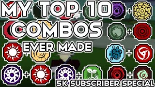 The TOP 10 COMBOS In Shindo Life  Top 10 Combos In Order  Shindo Life Combos  5k Sub Special [upl. by Eahcim]