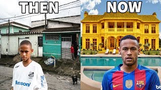 10 Footballers Houses  Then and Now  Ronaldo Neymar Messi etc [upl. by Ocimad]