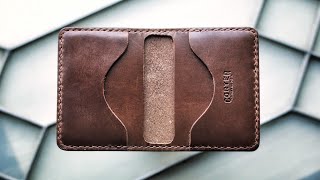 Making a Simple Leather Card Wallet [upl. by Gerrard]