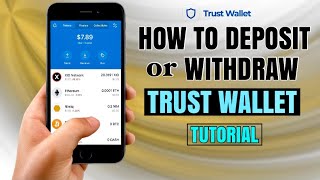 How to DEPOSIT or WITHDRAW on TRUST WALLET  Bitcoin App Tutorial [upl. by Arrimat]