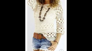 BLUSA BLANCA TEJIDA FACIL Y RAPIDO A CROCHET PARTE 1 [upl. by Dareece]