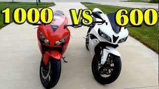 CBR1000rr vs CBR600rr Comparison  2012 Honda CBR1000rr Review  2008 Honda CBR600rr [upl. by Cilurzo]