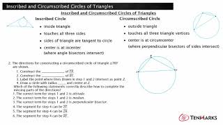 Inscribed and Circumscribed Circles of Triangles GC3 [upl. by Gahan]