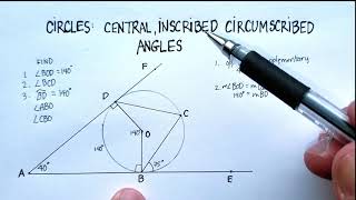 Circles Central Inscribed Circumscribed Angles Example Two [upl. by Doloritas838]