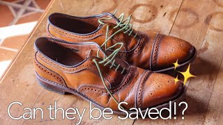 RESTORING OLD ALLEN EDMONDS STRANDS Shoe Restoration Tutorial and Shine [upl. by Hawkie900]