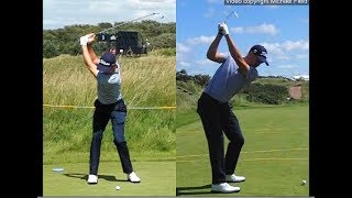 Justin Thomas golf swing  Long Iron faceon amp downtheline July 2017 [upl. by Mali]