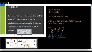 Ejercicio resuelto ecuación de ClausiusClapeyron 1 [upl. by Odom]