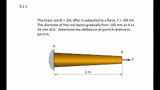 0312 Axially loaded member deformation  EXAMPLE [upl. by Diena]