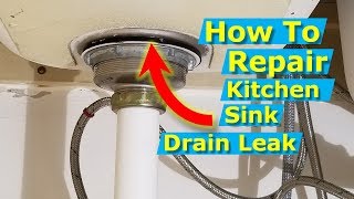 How to Replace A Kitchen Sink Drain Strainer Repair Leak [upl. by Canotas]