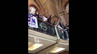 Lazio fans at London Liverpool St  20912 [upl. by Enalahs153]